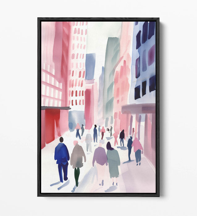 Float Effect Canvas Art – Minimalist Cityscape Wall Decor With Premium Frame