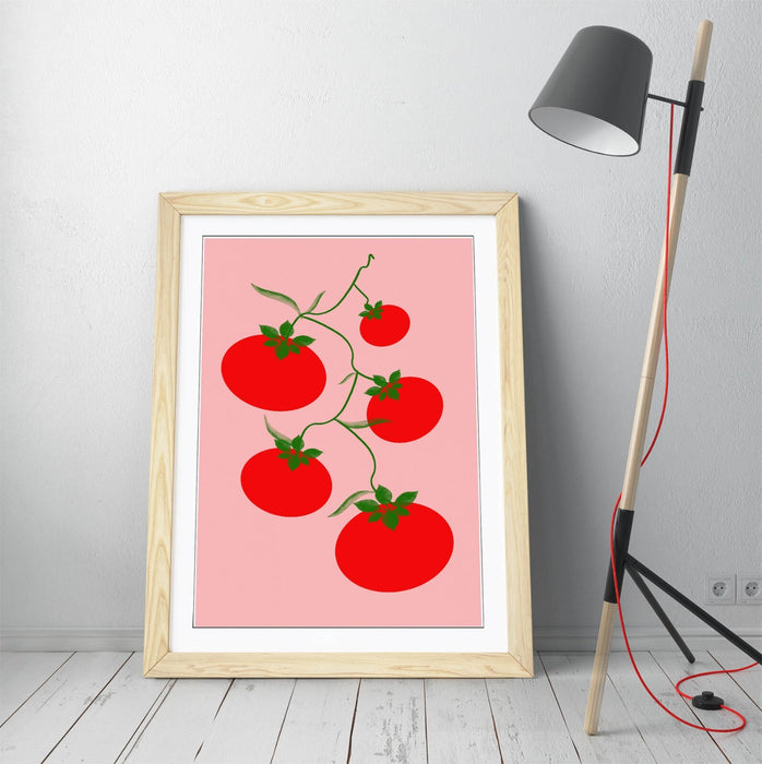 VINE TOMATOES TRENDY MINIMALIST KITCHEN -FRAMED WALL ART PICTURE PRINT ARTWORK