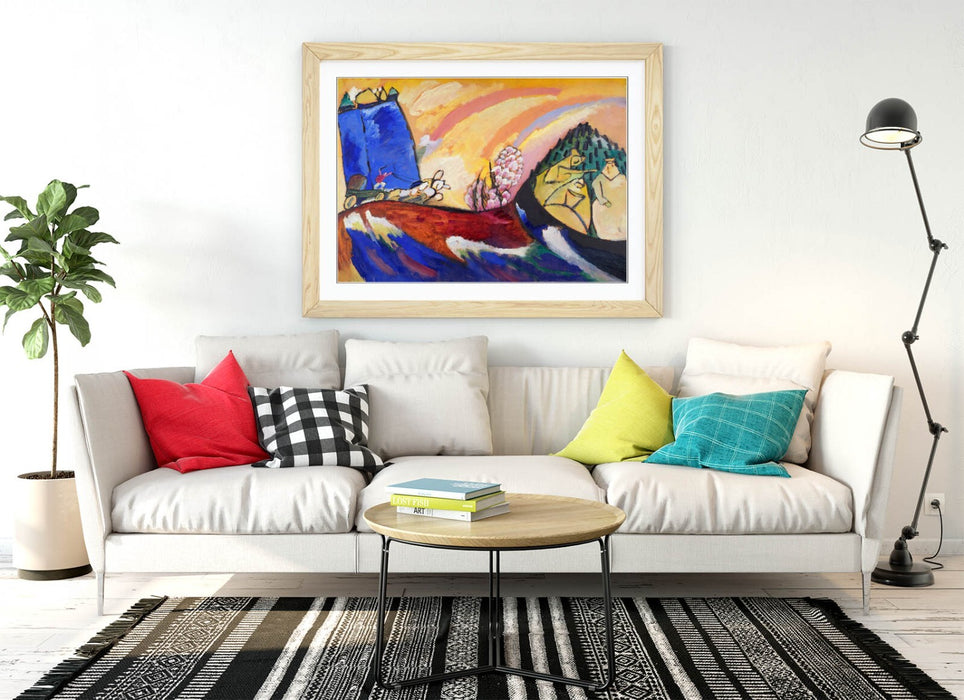 Framed Wall Art Poster - Kandinsky Painting With Troika, Handmade Modern Print