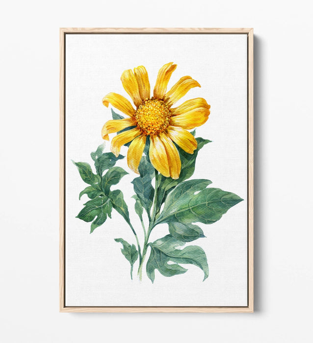 Sunflower Canvas Art - Vibrant Watercolor Print | Float Effect Wall Decor