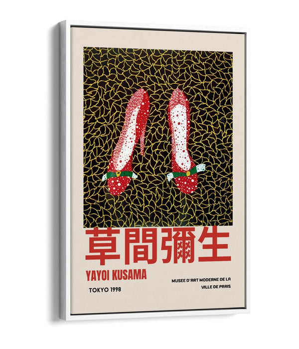 Canvas Art Print | YAYOI KUSAMA Red Shoes - Float Effect, Ready to Hang Wall Decor