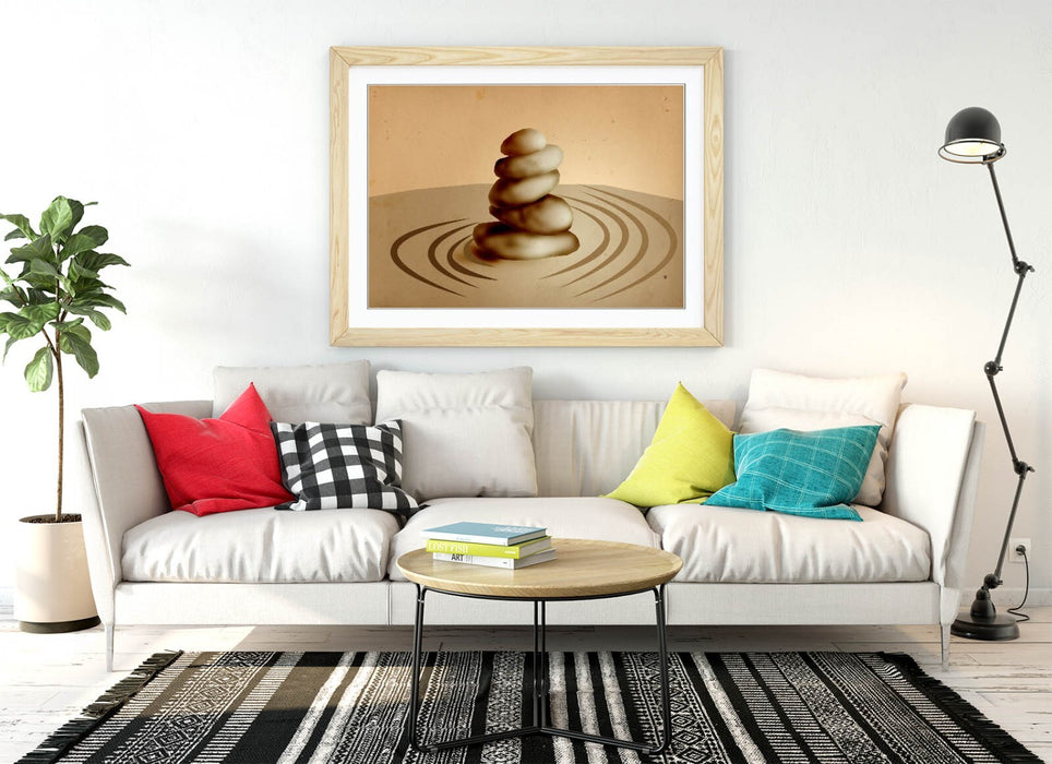 ABSTRACT ZEN STONE STACK HOME DECOR -FRAMED ART POSTER PICTURE PRINT