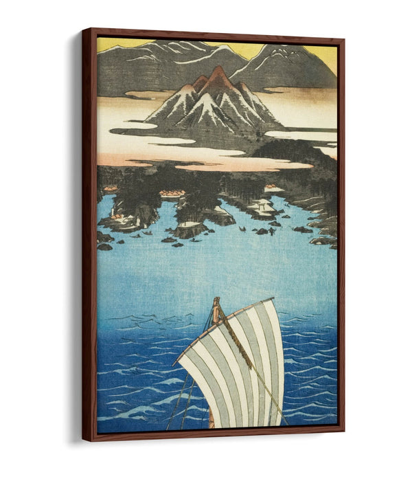 UTAGAWA HIROSHIGE, MOUNT INASA IN NAGASAKI -FLOAT EFFECT CANVAS WALL ART PRINT