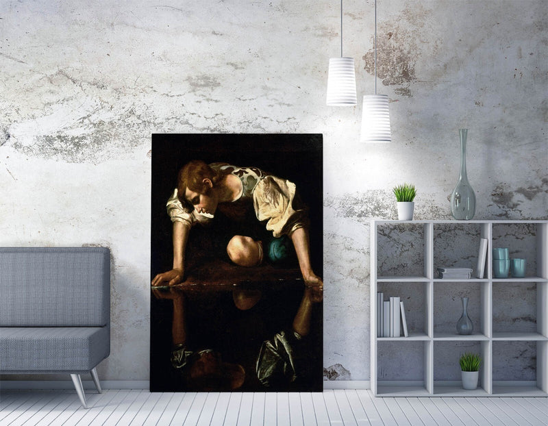 Canvas Wall Art - Caravaggio Narcissus Print | Handmade Premium Varnish Finish