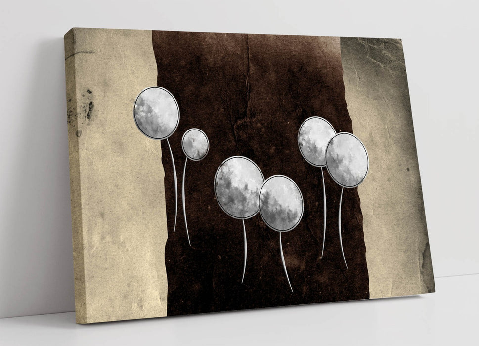 Abstract Dandelion Art - Framed Flower Print Canvas Wall Art for Bedroom Decor