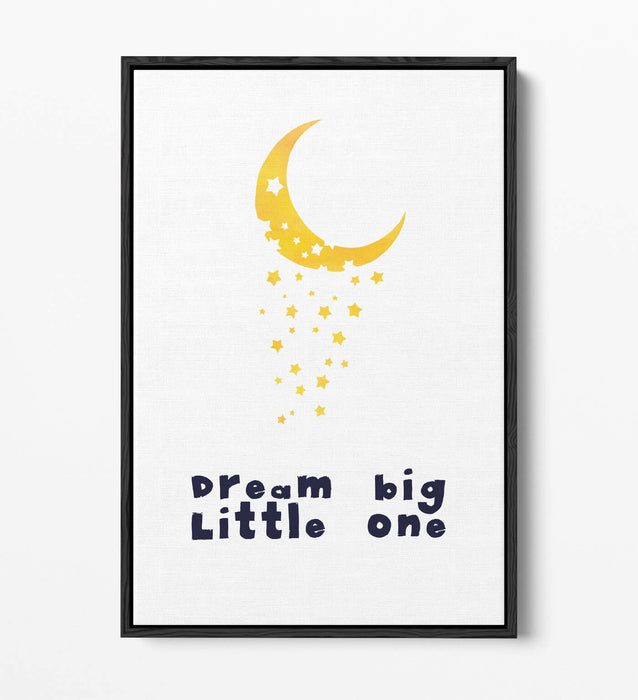 "DREAM BIG LITTLE ONE" WATERCOLOUR NURSERY -FLOAT EFFECT CANVAS WALL ART PRINT