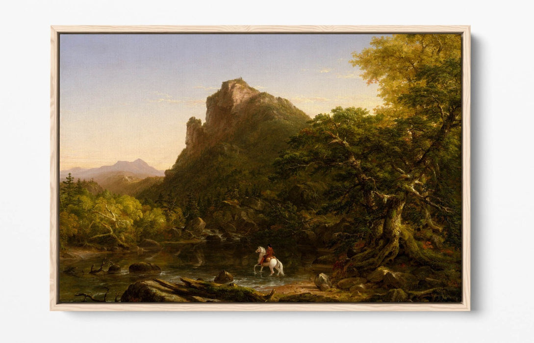 THOMAS COLE, THE MOUNTAIN FORD -FLOAT EFFECT CANVAS WALL ART PRINT
