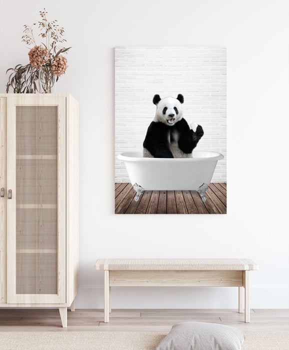 Panda Animal in Bath Bathtub CANVAS WALL ART PRINT ARTWORK PICTURE FRAMED POSTER