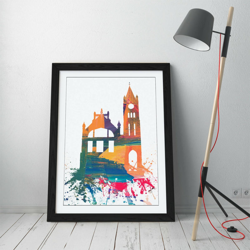 Framed Wall Art – Derry City Art Gallery Style Print With Woodgrain Faux Frame