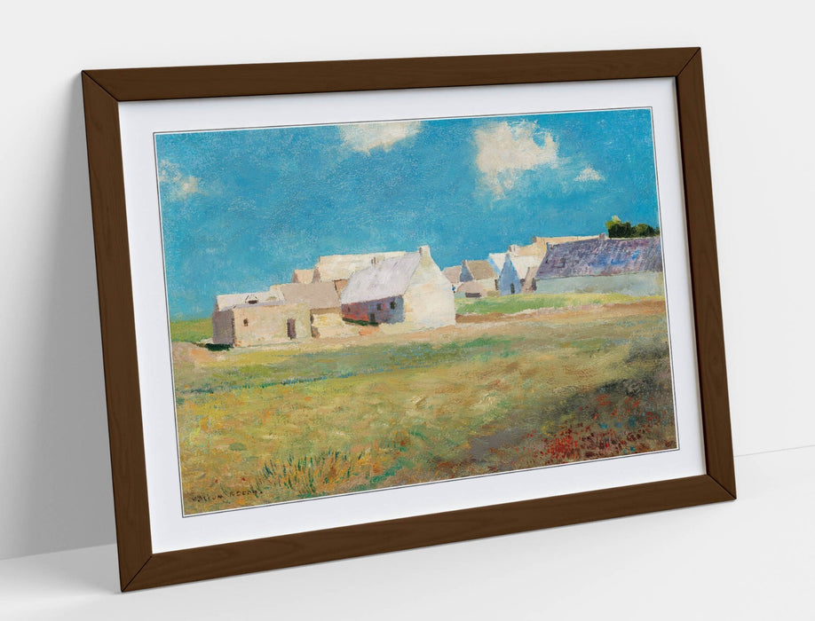 Framed Wall Art - Odilon Redon Breton Village Print | Handmade UK Woodgrain Frame