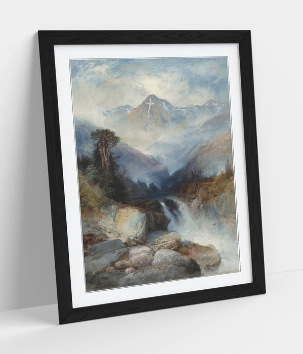 Framed Art Poster Featuring Thomas Moran Artwork - Mountain Of The Holy Cross Print