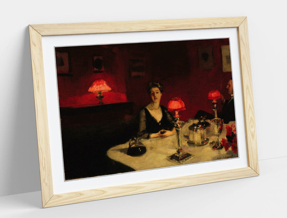 Framed Art Poster - John Singer Sargent Dinner Table Painting | Matte Paper Print