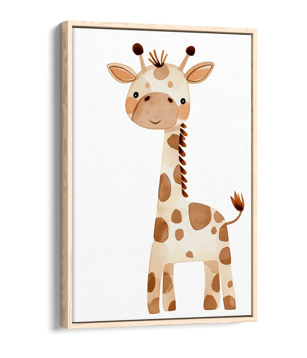 Giraffe Canvas Art - Kids Bedroom Decor With Float Effect Canvas Print