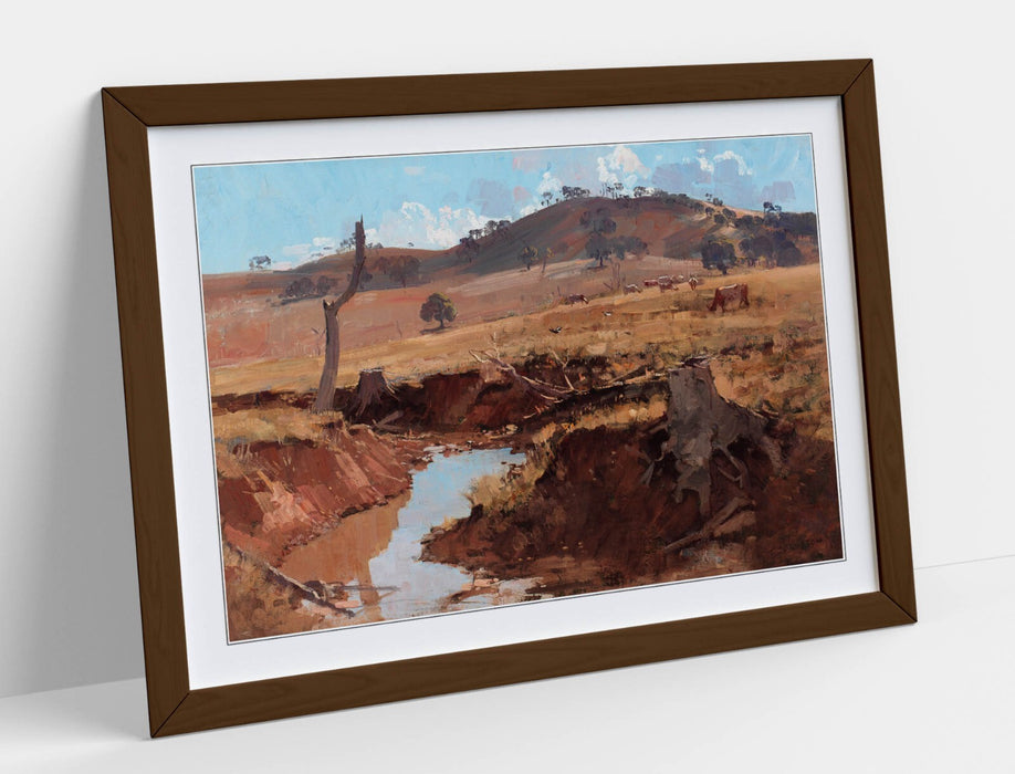 Framed Wall Art Featuring Arthur Streeton Print - The Creek Painting, Ready to Hang