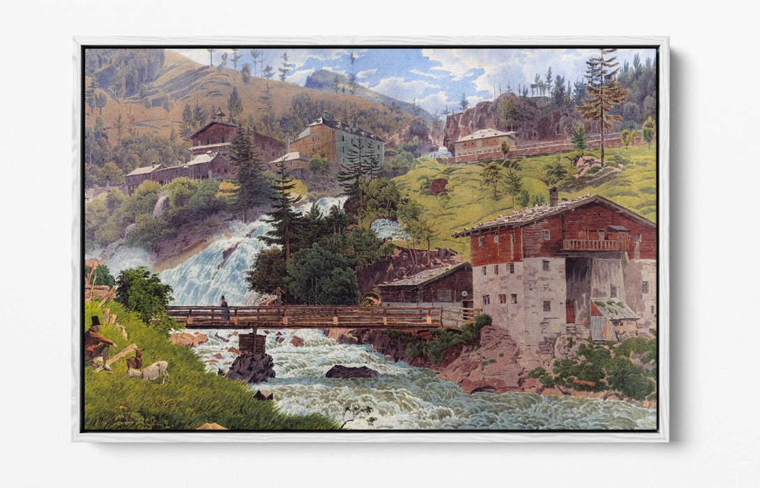 JAKOB ALT, VIEW OF BAD GASTEIN -FLOAT EFFECT CANVAS WALL ART PIC PRINT