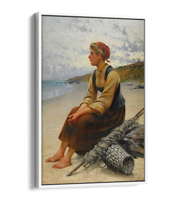 AUGUST HAGBORG, OYSTER PICKER ON BEACH -FLOAT EFFECT CANVAS WALL ART PIC PRINT