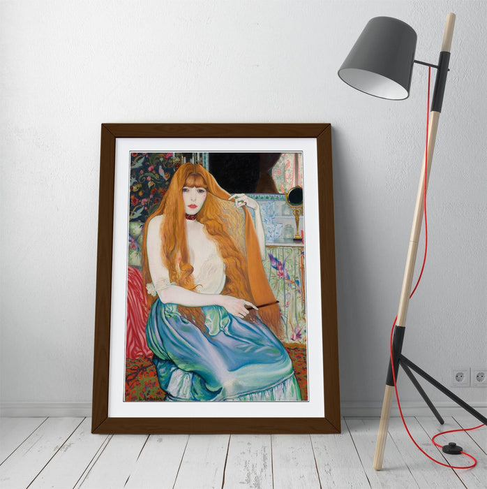 Framed Wall Art - Louis Anquetin Woman At Her Toilet Painting Print 4 Sizes