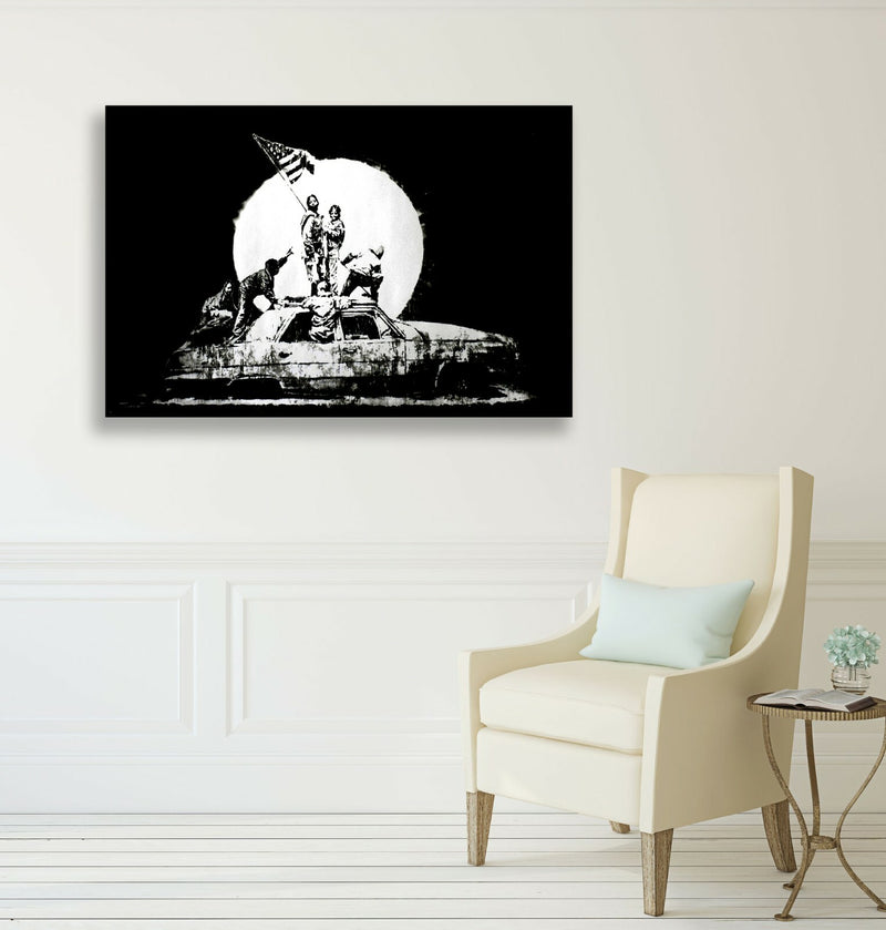 Banksy Canvas Wall Art – Premium Graffiti Wall Print on 30mm Deep Frame