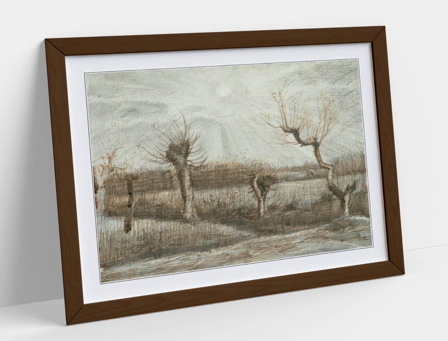 Van Gogh Wall Art – Framed Art Print with Woodgrain Frame, Museum Quality Poster