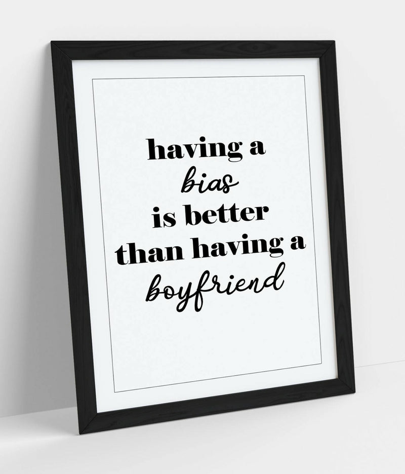 Framed Kpop Wall Art – Unique Kpop Quote on Matte Paper Poster with Woodgrain Frame