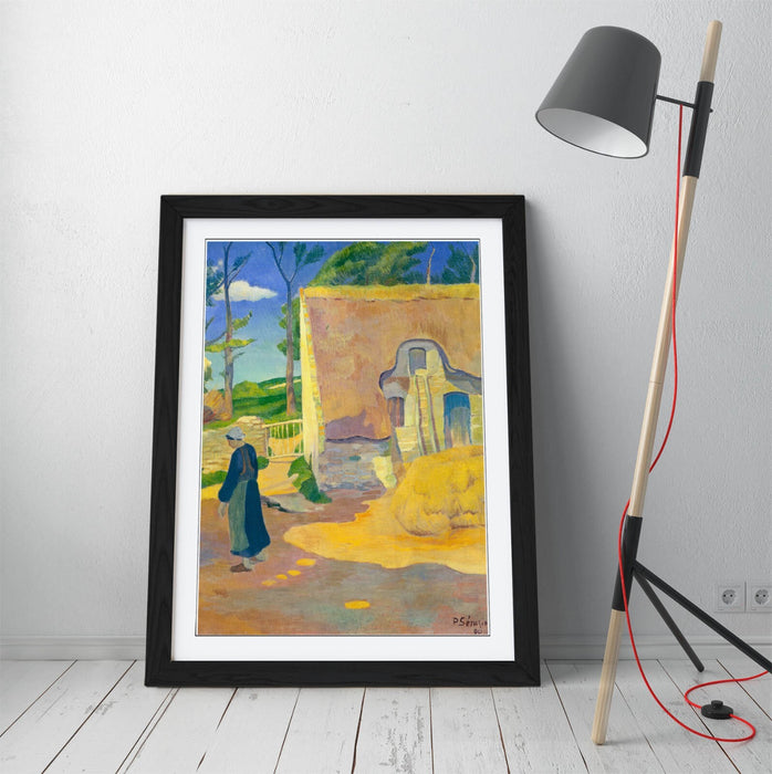 Framed Wall Art Print - Paul Serusier Farmhouse Poster With Woodgrain Frame