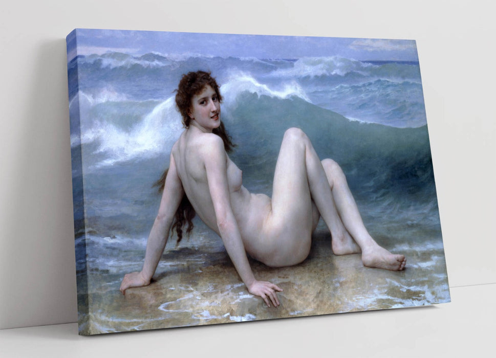 Canvas Wall Art - Bouguereau Wave Print | Handmade Archival Grade Canvas Painting Decor