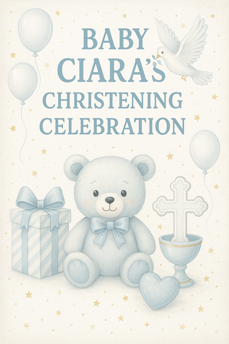 Christening Banner - Personalized Baptism Party Decor | Custom Name Sign