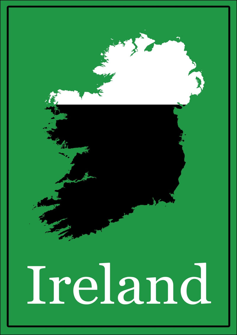 Ireland as a Pint of Stout - Colorful Wall Art With Woodgrain Frame & Matte Paper Print
