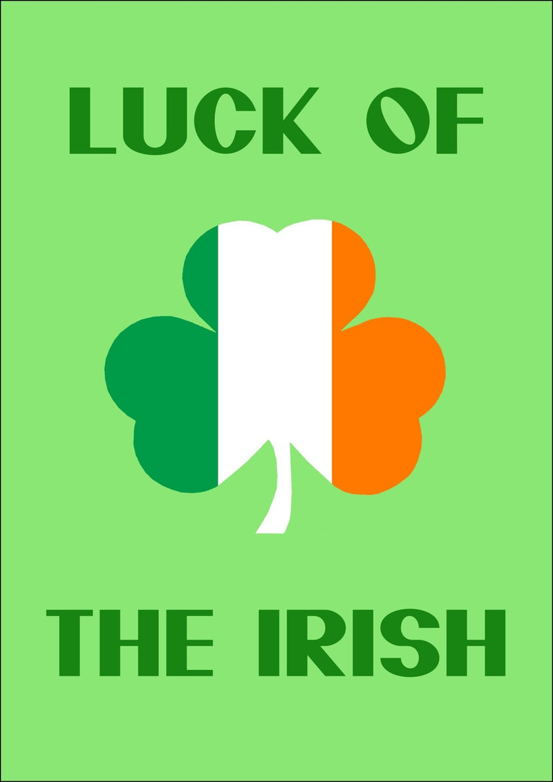 Luck of the Irish - Colorful Wall Art With Woodgrain Frame & Matte Paper Print