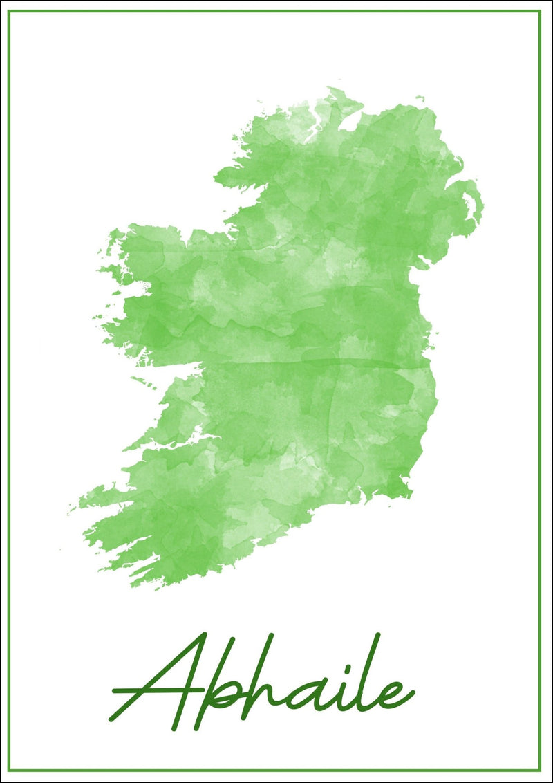 Watercolour Ireland 'Abhaile' - Colorful Wall Art With Woodgrain Frame & Matte Paper Print
