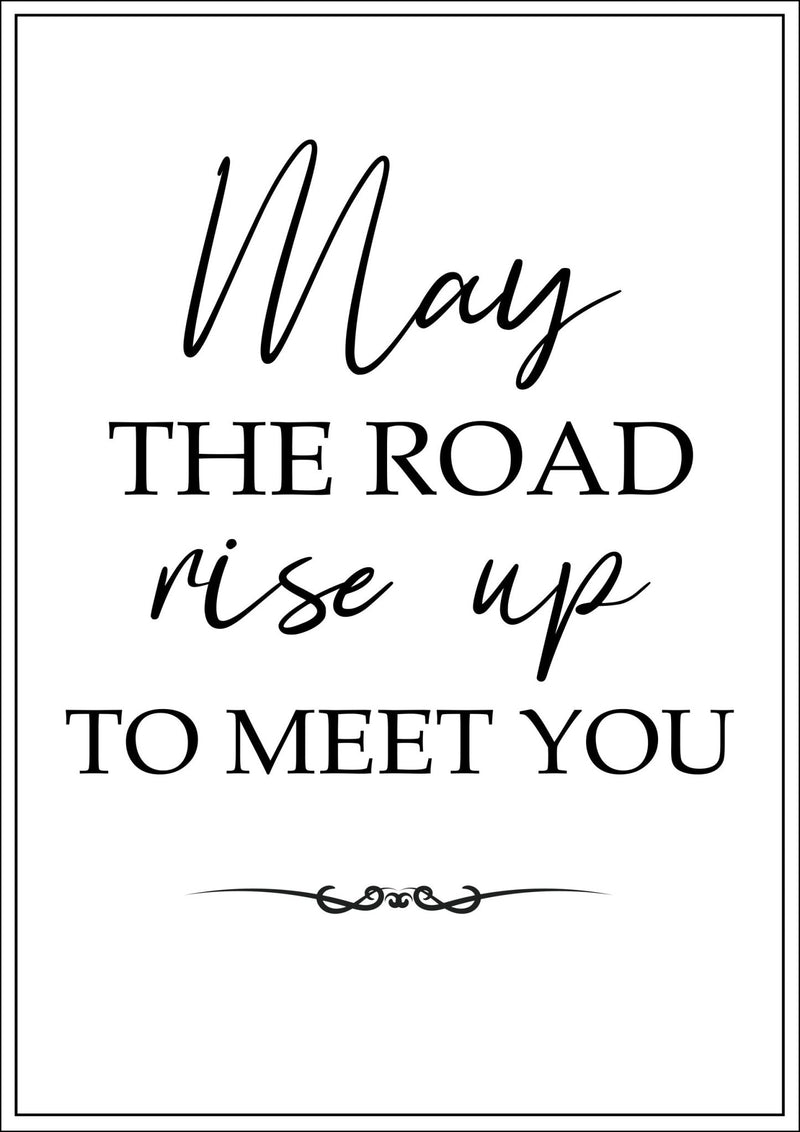 May The Road Rise up to Meet You (Irish Blessing) - Colorful Wall Art With Woodgrain Frame & Matte Paper Print