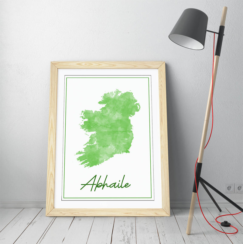 Watercolour Ireland 'Abhaile' - Colorful Wall Art With Woodgrain Frame & Matte Paper Print