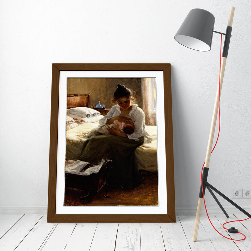 Framed Poster Print – ELIN DANIELSON GAMBOGI Mother Matte Paper Poster with Natural Wood Frame