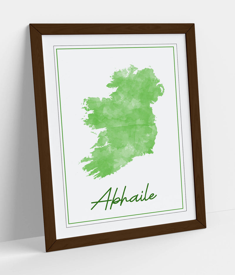 Watercolour Ireland 'Abhaile' - Colorful Wall Art With Woodgrain Frame & Matte Paper Print