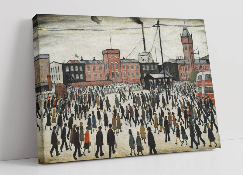 Canvas Wall Art – L.S. Lowry 'Going to Work' Artwork Print | Premium Varnish Finish