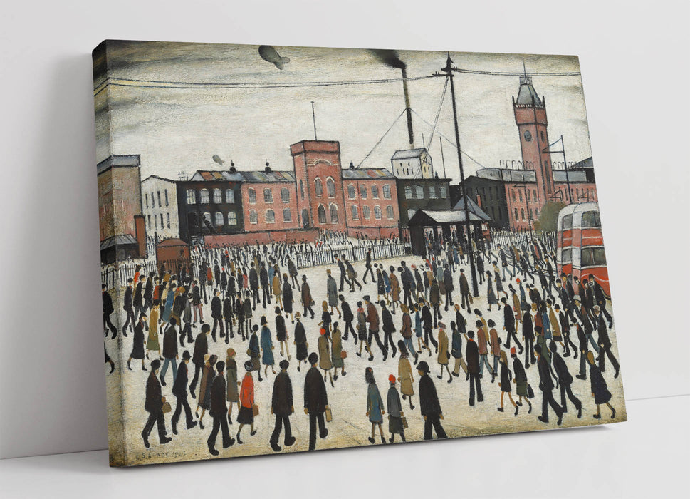 Canvas Wall Art – L.S. Lowry 'Going to Work' Artwork Print | Premium Varnish Finish