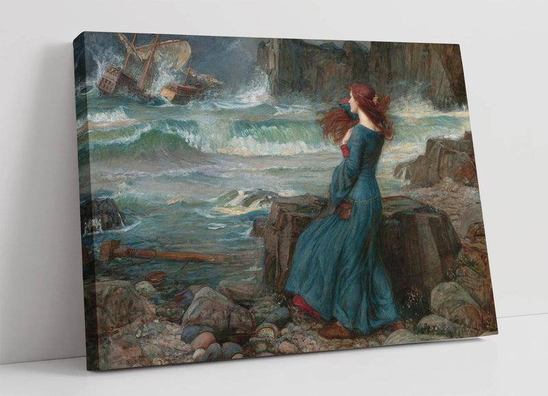 Canvas Wall Art – Framed John William Waterhouse 'Miranda The Tempest' Print With Premium Varnish Finish