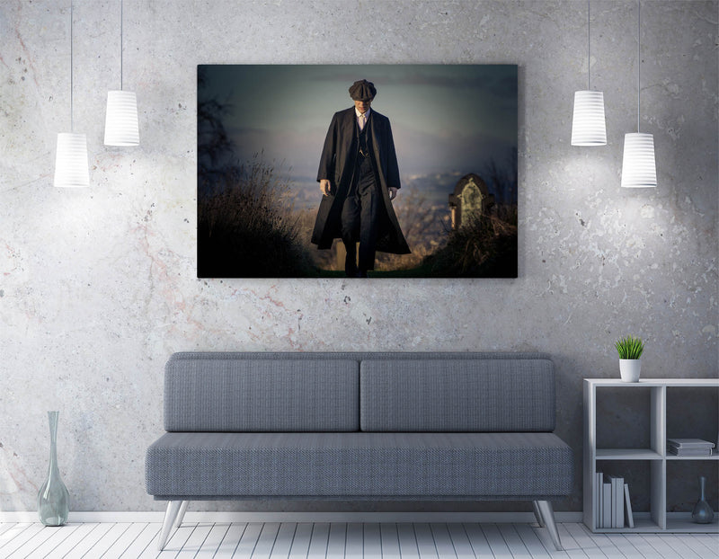 Peaky Blinders Thomas Shelby Walking Landscape - Framed Canvas Wall Art