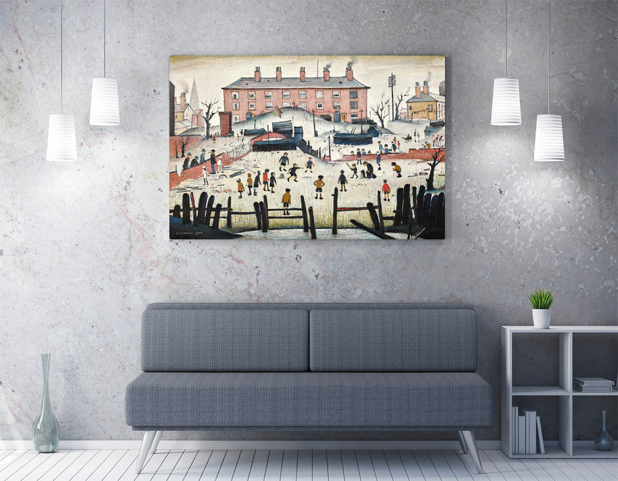 Canvas Wall Art - LS Lowry Print Cricket Match Painting | Premium Varnish Finish