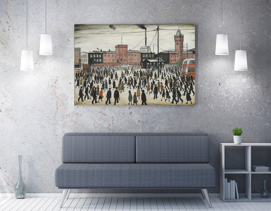 Canvas Wall Art – L.S. Lowry 'Going to Work' Artwork Print | Premium Varnish Finish