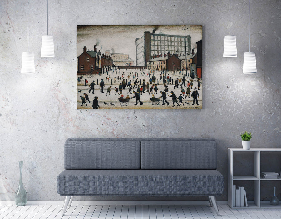 Canvas Wall Art Print – 'Winter in Pendlebury' | Framed Ls Lowry Style Painting