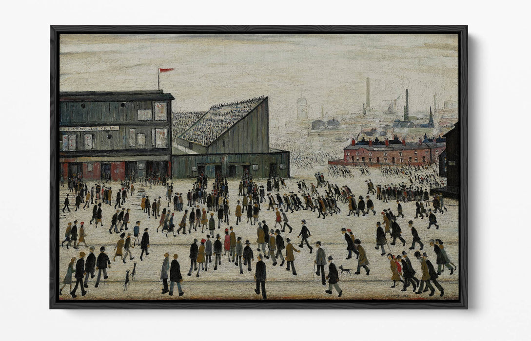 Float Effect Frame Canvas Art - L.S. Lowry 'Going to the Match' Canvas Print | 30mm Deep Frame, Handmade UK