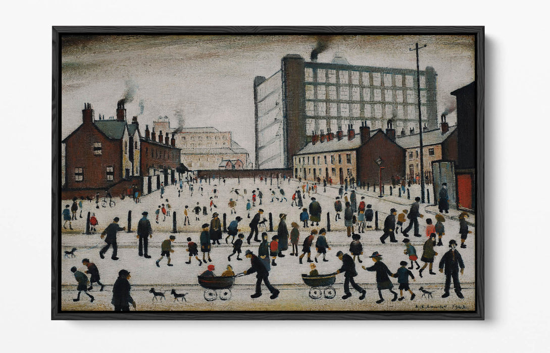 Canvas Wall Art - LS Lowry 'Winter In Pendlebury' | Float Effect Canvas, Handmade UK