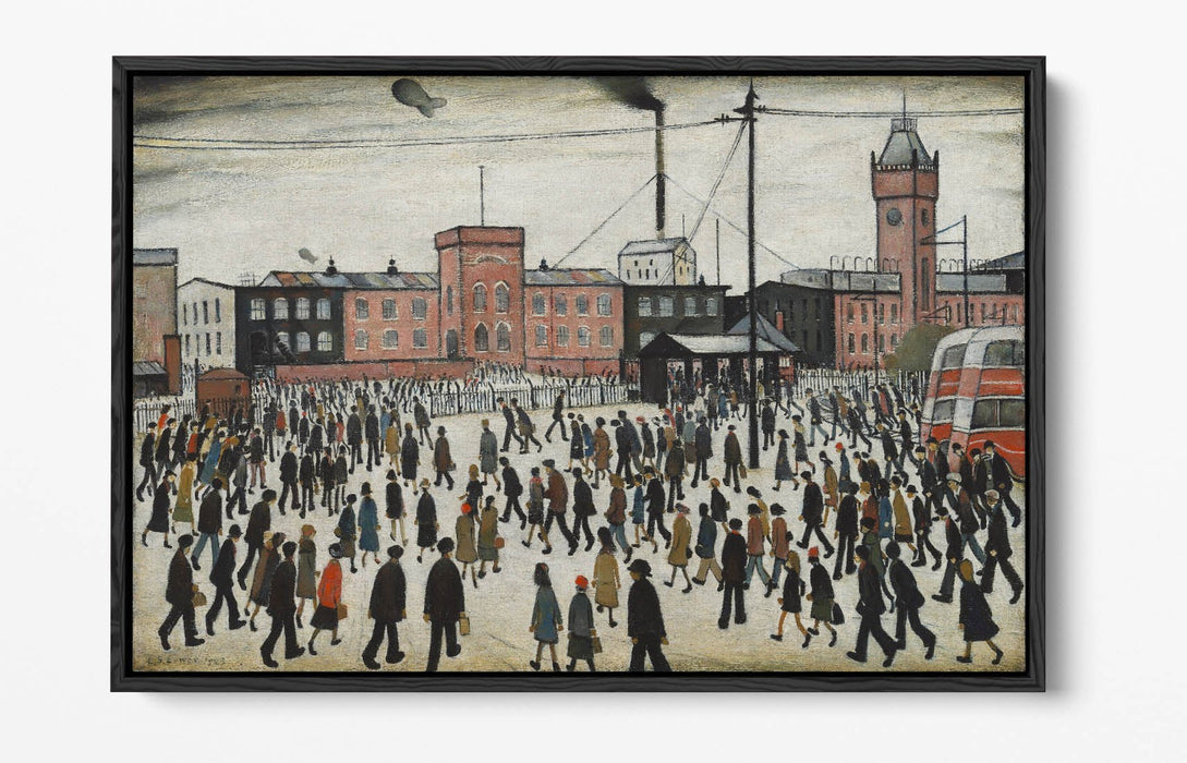 Float Effect Canvas Art – 'Going to Work' Handmade UK LS Lowry Artwork | Gallery Style Wall Art