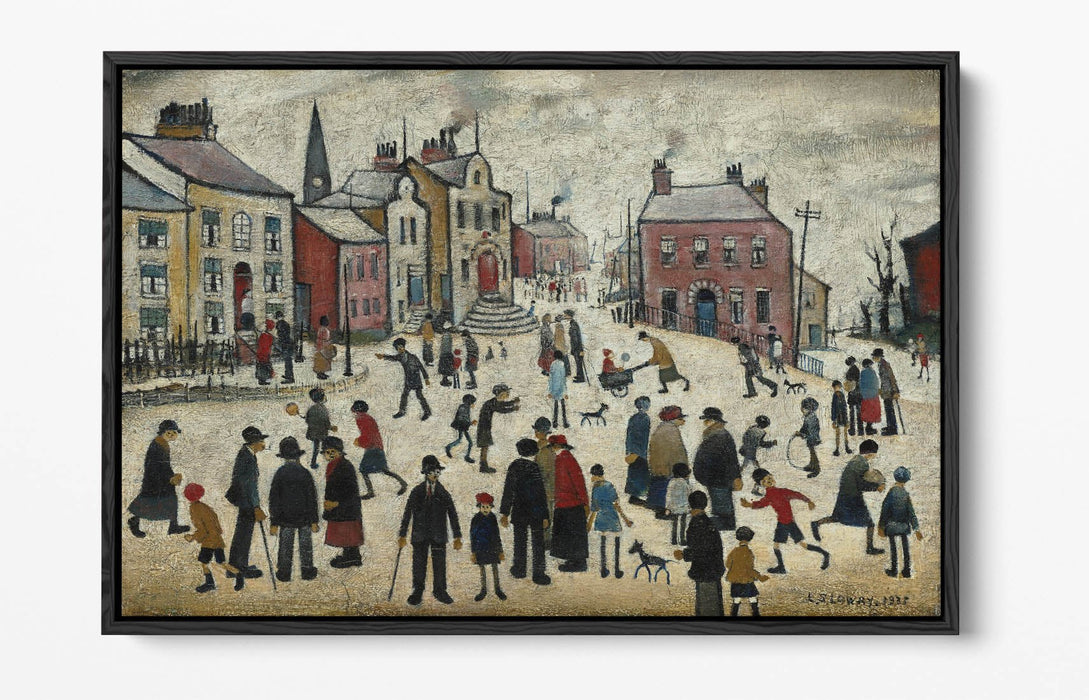 Float Effect Canvas Art - 'People Standing About' Artwork on 30mm Deep Frame | Handmade UK Canvas