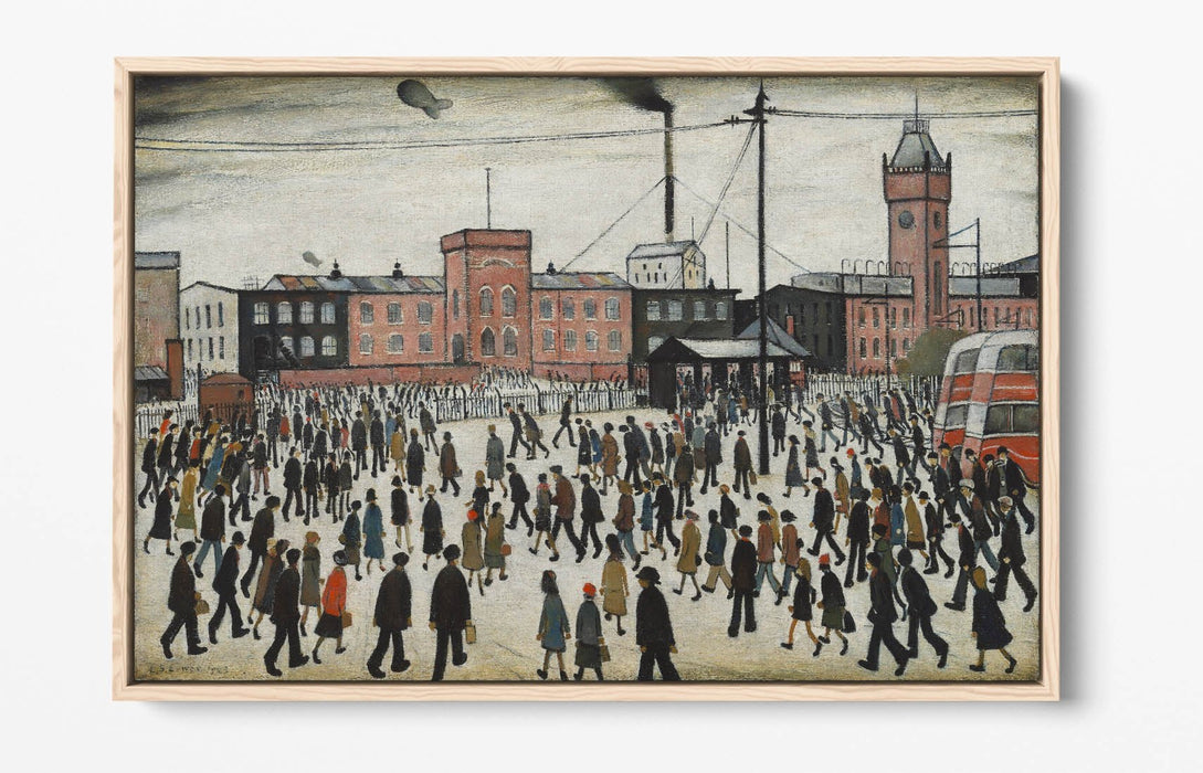 Float Effect Canvas Art – 'Going to Work' Handmade UK LS Lowry Artwork | Gallery Style Wall Art