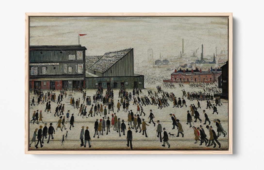 Float Effect Frame Canvas Art - L.S. Lowry 'Going to the Match' Canvas Print | 30mm Deep Frame, Handmade UK