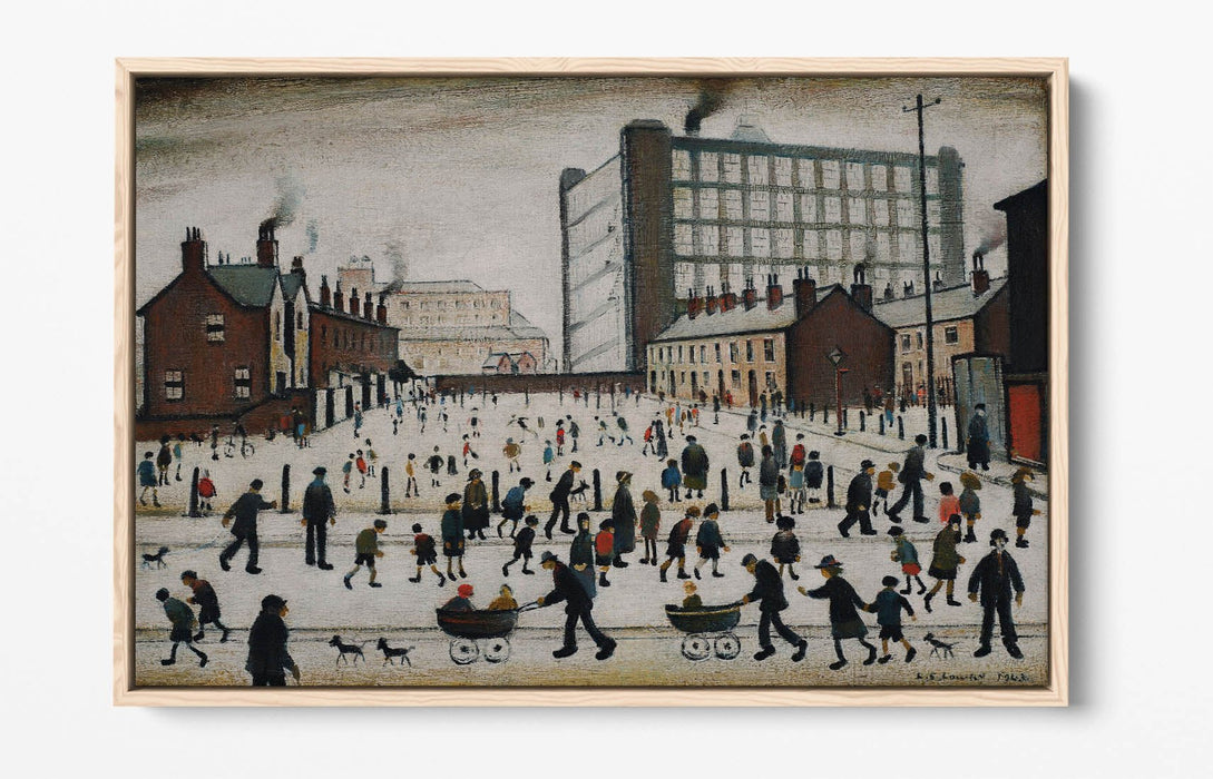 Canvas Wall Art - LS Lowry 'Winter In Pendlebury' | Float Effect Canvas, Handmade UK