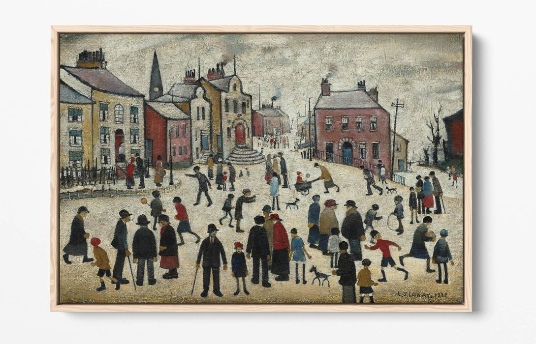 Float Effect Canvas Art - 'People Standing About' Artwork on 30mm Deep Frame | Handmade UK Canvas