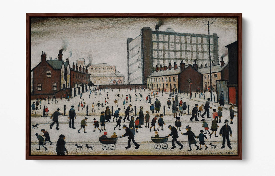Canvas Wall Art - LS Lowry 'Winter In Pendlebury' | Float Effect Canvas, Handmade UK